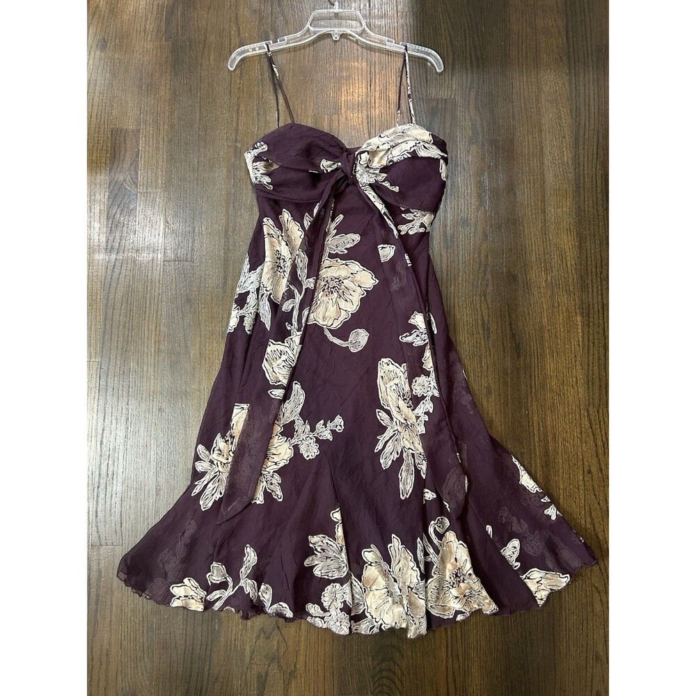Vintage S.L. Fashions Purple Floral Flowy Midi Dress Fairy Whimsigoth Size 12